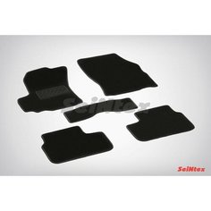 Ворсовые LUX коврики в салон Seintex для Suzuki SX4 II 2013-н. в. (черные, 85625)