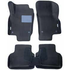 Автомобильные коврики ЕВА / EVA с бортами 3д / 3D для Honda Civic 8 2005-2011 / Хонда Цивик 8 черный(сота)-черный / резин подпятник + 2 лого Gallex