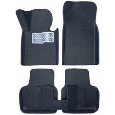 Автомобильные коврики ЕВА / EVA с бортами 3д / 3D для Toyota Avensis 2 (T250) 2003-2009 / Тойота Авенсис Т250 черный(сота)-черный / металл подпятник Gallex