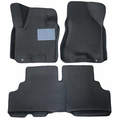 Автомобильные коврики ЕВА / EVA с бортами 3д / 3D для Kia Cerato 2 2008-2013 / Киа Церато 2 черный(сота)-черный / резин подпятник Gallex