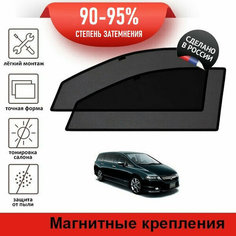 Каркасные шторки LATONIK PREMIUM на Honda Odyssey 3, рестайлинг (2006-2008) на передние двери на магнитах с затемнением 90-95%