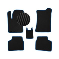 Комплект EVA ковриков для Nissan Almera Classic B10 2006-2013/Ниссан Альмера Классик Б10 2006-2013 черные с синей окантовкой Все Коврики