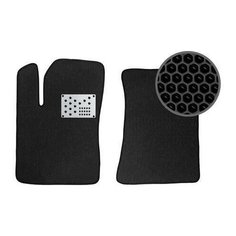 EVA коврики автомобильные передние для BMW X1 E84 2009-2015 (с алюминиевым подпятником) черные с черной окантовкой (БМВ Икс1 Е84)