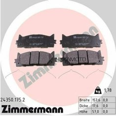 ZIMMERMANN 243501752 24350.175.2_колодки дисковые ! перед. 158x57x18 \ Toyota Camry 2.4WT-i/3.0i 01>