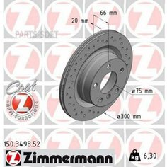 ZIMMERMANN 150.3498.52 Диск торм. задн. вент. перфорир.[300x20] 5 отв. SPORT Coat Z ECE R90