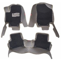 Кожаные 3D коврики Autozs Premium с ворсом для Porsche Cayenne II (958) (2010+) серые