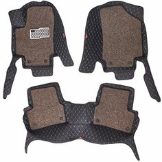 Кожаные 3D коврики Autozs Premium с ворсом для Chevrolet Cruze I (2009-2015) черные с бежевой строчкой