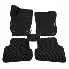 Автомобильные коврики EVA для SKODA FABIA / Шкода Фабия / 1999-2014 + подпятник + 2 логотипа АвтоЕва.рф