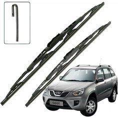 Дворники Chery Tiggo T11 / Чери Тигго Т11 5 дв. рест. 2013 / 2014 / 2015 / 2016 Щетки стеклоочистителя каркасные для автомобиля 600мм-480мм к-т 2шт. Lyn Xauto