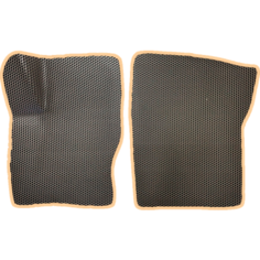 ЕВА коврики для Ford Focus 2 (2004-2011) / Форд Фокус 2 / Черные соты / Бежевый кант / Комплект 2 шт. Evaformat
