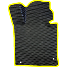 EVA коврик для Kia Optima 4 (2015-2020) / Киа Оптима 4 / 3Д лапка - без разреза / Черные соты, желтый кант Evaformat