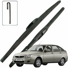 Дворники LADA Priora Лада Приора 2172 хэтчбек 5 дв рест 2013 2014 2015 Щетки стеклоочистителя гибридные 530мм-500м к-т 2 шт Lyn Xauto
