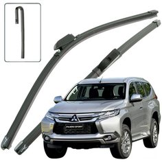 Дворники Mitsubishi Pajero Sport (3) KS Митсубиси Паджеро Спорт KC 2016 2017 2018 2019 2020 2021 Щетки стеклоочистителя бескаркасные 530мм-450мм 2 шт Lyn Xauto