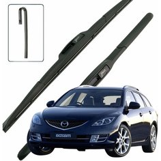 Дворники Mazda 6 (2) GH Мазда 6 универсал 2007 2008 2009 2010 Щетки стеклоочистителя гибридные 600мм-400мм к-т 2шт Lyn Xauto
