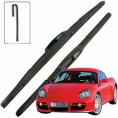 Дворники Porsche Cayman (1) 987 Порше Кайман 2004 2005 2006 2007 2008 2009 Щетки стеклоочистителя гибридные 550мм-530мм к-т 2шт Lyn Xauto