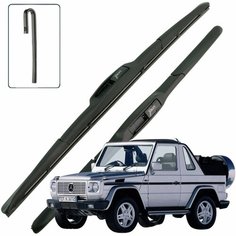 Дворники Mercedes-Benz G-Class W463 Мерседес ДЖИ-класс 3 дв открытый 2-й рест 1998-2000 2001 2002 Щетки стеклоочистителя гибридные 400мм-400мм 2 шт Lyn Xauto