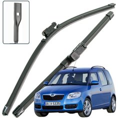 Дворники Skoda Roomster 5J Шкода Румстер 2006 2007 2008 2009 2010 Щетки стеклоочистителя бескаркасные 530-530 2шт. Lyn Xauto