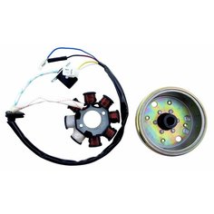 Зажигание (магнето) для китайского 4Т скутера GY6-80 (6+2 катушек) С магнитом GX Moto
