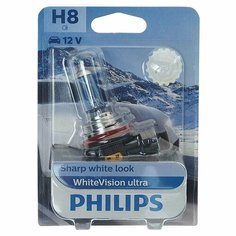 PHILIPS 12360WVUБЛ Лампа 12V H8 35W PGJ19-1 блистер (1шт.) White Vision Ultra PHILIPS