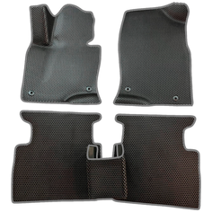 ЕВА коврики для Mazda CX-5 II (2017-2023) / Мазда ЦХ-5 / Черные соты / Темно-серый кант / Комплект 5 шт. Evaformat