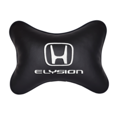 Подушка на подголовник экокожа Black с логотипом автомобиля HONDA Elysion Vital Technologies