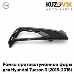 Рамка противотуманной фары для Хендай Туссан Hyundai Tucson 3 (2015-2018) правая накладка, оправа, облицовка бампера, птф, туманка КУЗОВИК