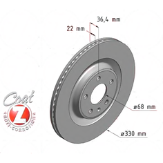 ZIMMERMANN 100.3358.20 (4H0615601D / 4H0615601H / 4H0615601K) диск тормозной задн. 330x22 / 36-5x112 \ Audi (Ауди) (Комплект 2 штуки)