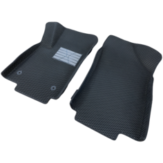 Автомобильные коврики ЕВА EVA ЭВА с бортами 3д 3D / 2 передних коврика для Chevrolet Captiva (5 мест) рестайлинг 2011-2016 Шевроле Каптива черный(ромб)-черный Gallex