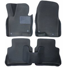 Автомобильные коврики ЕВА / EVA с бортами 3д / 3D для Land Cruiser Prado 120 2002-2009 / Тойота Ленд Крузер Прадо 120 черный(сота)-черный / резин подпятник Gallex