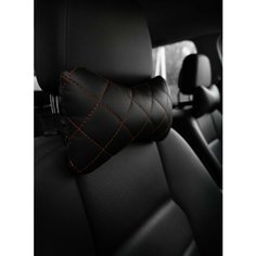 Автомобильная подушка для шеи на сиденье автомобиля, под голову черно-красная эко Barhat Auto