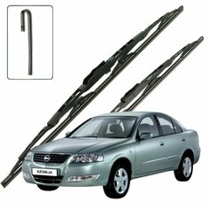 Дворники Nissan Almera Classic (1) B10 / Ниссан Альмера Классик В10 седан 2006г. в. - 2012г. в. Щетки стеклоочистителя каркасные для автомобиля 550мм-400мм к-т 2 шт. Sufix