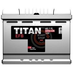 Автомобильный аккумулятор TITAN EFB 6СТ-60.1 VL, 242х175х190, полярность прямая