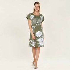 Платье Руся, размер 54, хаки, зеленый