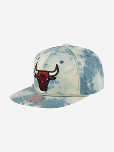Бейсболка с прямым козырьком MITCHELL NESS HHSS5683-CBUYYPPPBLUE Chicago Bulls NBA (голубой), Голубой Mitchell&Ness