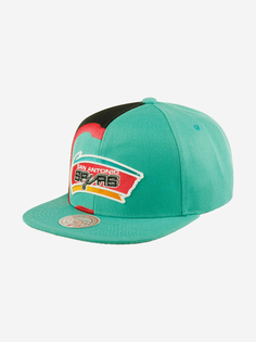 Бейсболка с прямым козырьком MITCHELL NESS HHSS2992-SASYYPPPTEAL San Antonio Spurs NBA (зеленый), Зеленый Mitchell&Ness