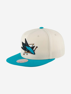 Бейсболка с прямым козырьком MITCHELL NESS 6HSSSH22085-SJSOFWH San Jose Sharks NHL (белый), Белый Mitchell&Ness