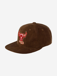 Бейсболка с прямым козырьком MITCHELL NESS 6MUSSH22050-CBUBROW Chicago Bulls MLB (коричневый), Коричневый Mitchell&Ness