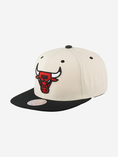 Бейсболка с прямым козырьком MITCHELL NESS 6HSSLD21078-CBUOFWH Chicago Bulls NBA (белый), Белый Mitchell&Ness