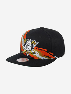 Бейсболка с прямым козырьком MITCHELL NESS 6HSSSH22087-ADUBLCK Anaheim Ducks NHL (черный), Черный Mitchell&Ness