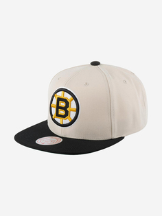 Бейсболка с прямым козырьком MITCHELL NESS 6HSSSH22085-BBNOFWH Boston Bruins NHL (бежевый), Бежевый Mitchell&Ness