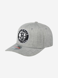 Бейсболка с прямым козырьком MITCHELL NESS HHSS3273-BNEYYPPPGYHT Brooklyn Nets NBA (серый), Серый Mitchell&Ness