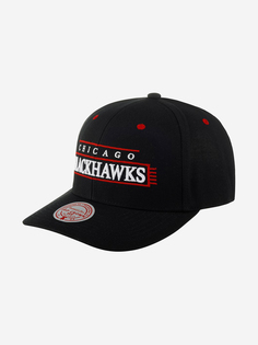 Бейсболка MITCHELL NESS HHSS5372-CBHYYPPPBLCK Chicago Blackhawks NHL (черный), Черный Mitchell&Ness