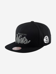 Бейсболка с прямым козырьком MITCHELL NESS 6HSSMM19008-BNEBLCK Brooklyn Nets NBA (черный), Черный Mitchell&Ness