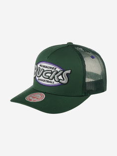 Бейсболка с сеточкой MITCHELL NESS HHSS5461-MBUYYPPPGREN Milwaukee Bucks NBA (зеленый), Зеленый Mitchell&Ness