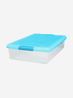 Короб для xранения IRIS OHYAMA THIN BOX 34л, прозрачный-голубой, Синий