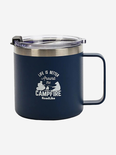 Термокружка RoadLike Camp 415мл, синий, Черный