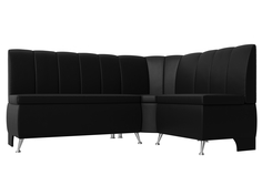 Диван кухонный Лига Диванов Кантри правый угол 172x134x88, искусственная кожа, черный