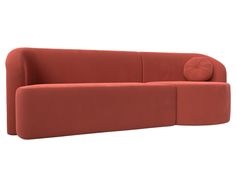 Прямой диван Лига Диванов Лига-027 угол правый 257х97х82 см, коралловый
