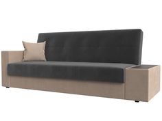 Диван-книжка Лига Диванов Лига-020 стол справа 223х83х90 см, серый\бежевый\бежевый