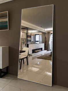 Зеркало настенное в полный рост Alias 120х80 серебро в тонкой алюминиевой раме